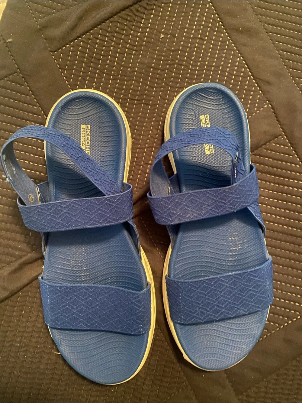 Skechers Kids Navy Blue Dual-Strap Hook-and-Loop Sandals